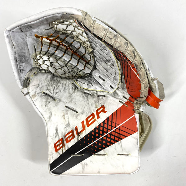 Bauer Vapor Hyperlite - Used Pro Stock Goalie Glove (White/Orange/Black)