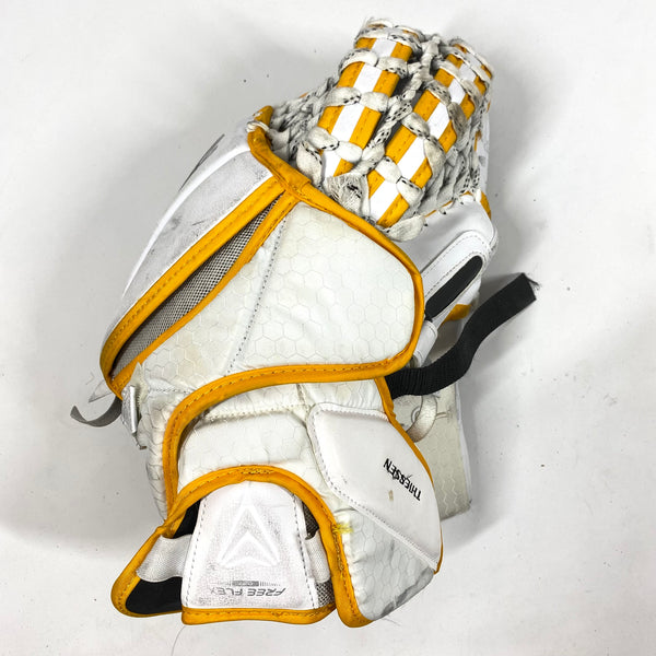 Bauer Vapor 2X Pro - Used Pro Stock Goalie Glove (White/Yellow/Red)