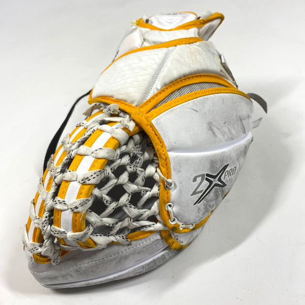 Bauer Vapor 2X Pro - Used Pro Stock Goalie Glove (White/Yellow/Red)