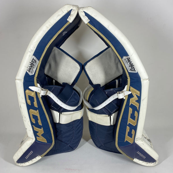 CCM Premier II - Used NCAA Pro Stock Full Goalie Set (White/Gold/Blue)