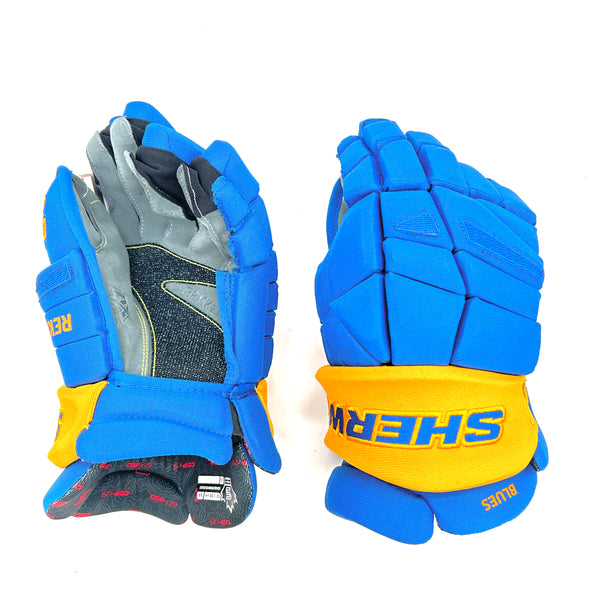 Sherwood Rekker Legend Pro - NHL Pro Stock Glove - St. Louis Blues (Blue/Yellow)