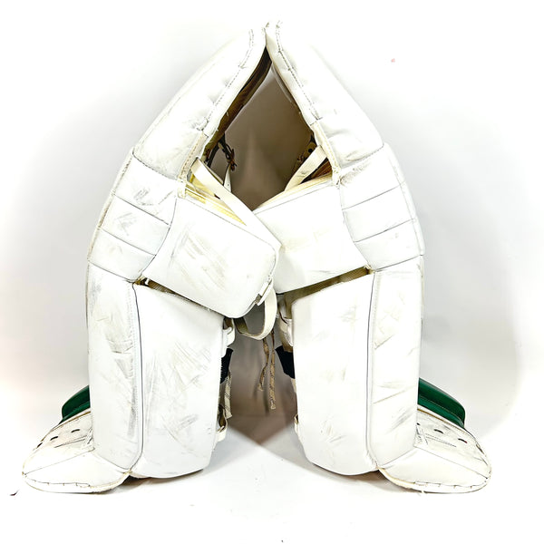 Vaughn Velocity V7 Pro XF Carbon - Pro Stock Goalie Pads - Full Set (White/Green/Gold)