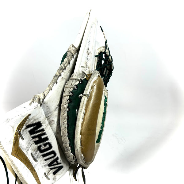 Vaughn Velocity V7 Pro XF Carbon - Pro Stock Goalie Pads - Full Set (White/Green/Gold)