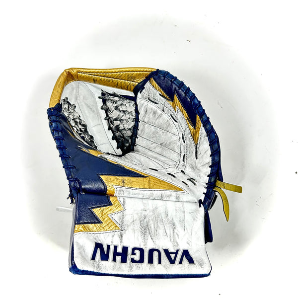 Vaughn 9500 - Used Pro Stock Goalie Glove (Navy/Gold/Green)