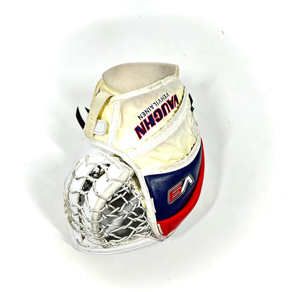 Vaughn Velocity V9 - Used Pro Stock Goalie Glove (White/Navy/Red)