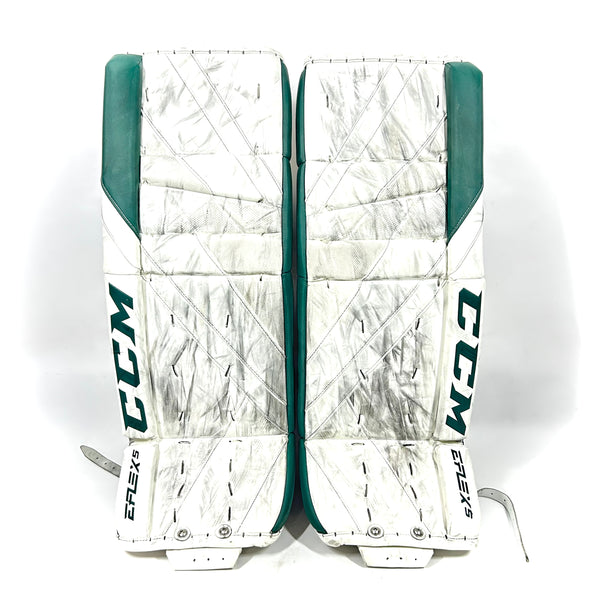 CCM Extreme Flex 5 - Used Pro Stock Goalie Pads (White/Green)