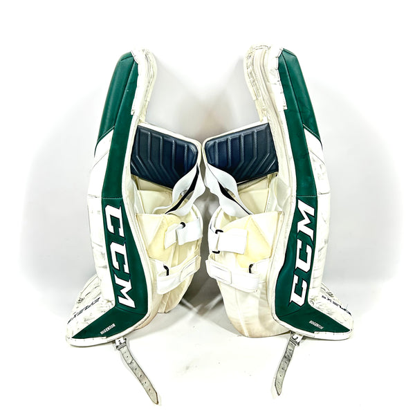 CCM Extreme Flex 5 - Used Pro Stock Goalie Pads (White/Green)