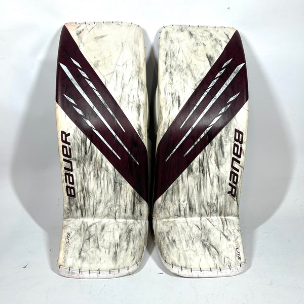 Bauer Vapor HyperLite - Pro Stock Goalie Pads (White/Maroon)