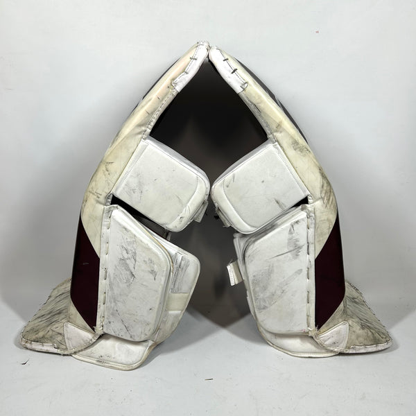 Bauer Vapor HyperLite - Pro Stock Goalie Pads (White/Maroon)