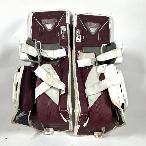 Bauer Vapor HyperLite - Pro Stock Goalie Pads (White/Maroon)