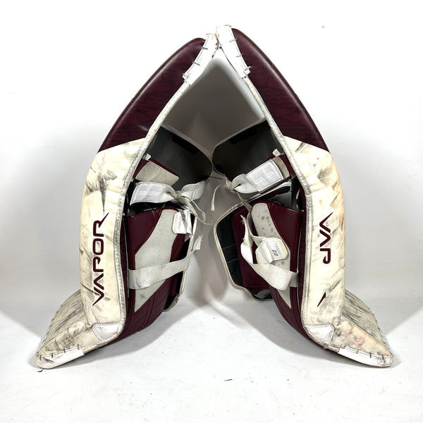 Bauer Vapor HyperLite - Pro Stock Goalie Pads (White/Maroon)