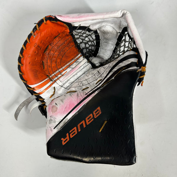 Bauer 2X Pro - Used Full Right Pro Stock Goalie Glove - (Orange/Black)