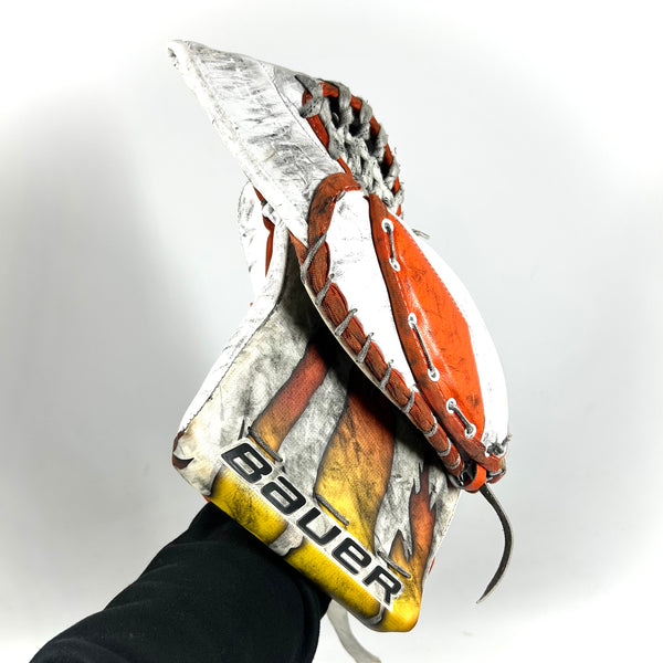 Bauer Supreme UltraSonic - Used Pro Stock Goalie Glove (White/Orange)