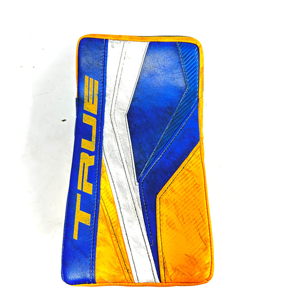 True L12.2 - Used Pro Stock Goalie Blocker (Yellow/Blue)