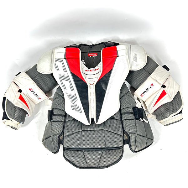 CCM Extreme Flex 5 Pro - Used Pro Stock Goalie Chest Protector (White/Red)