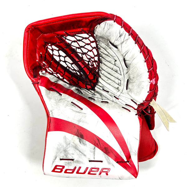 Bauer Supreme Mach - Used Pro Stock Senior Goalie Glove (White/Red)