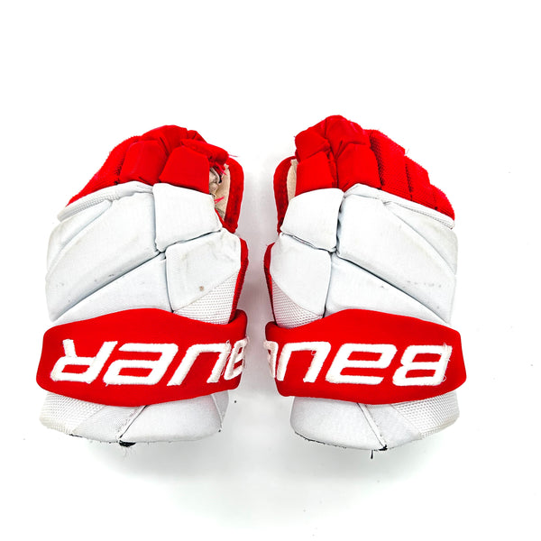 Bauer Vapor Hyperlite - Used Pro Stock Glove (White/Red)