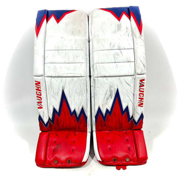 Vaughn Velocity V9 - Used OHL Pro Stock Senior Goalie Pads (White/Red/Blue)