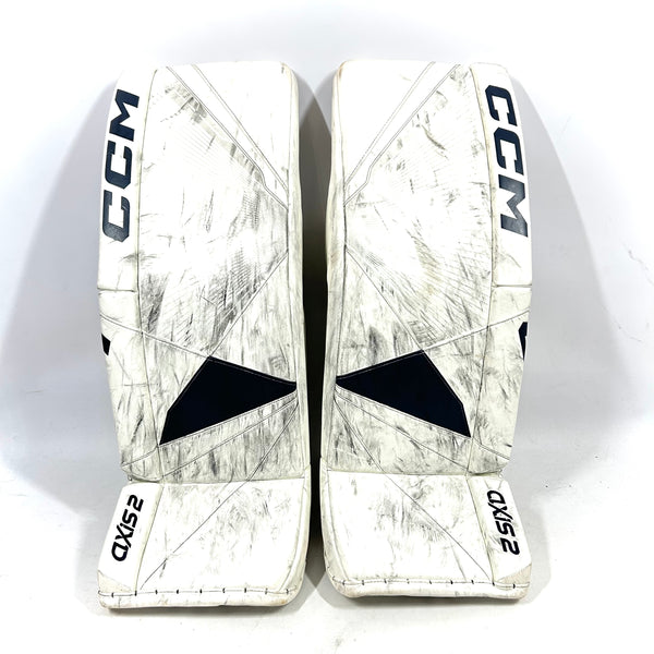 CCM AXIS 2 - Used AHL Pro Stock Goalie Pads (White)