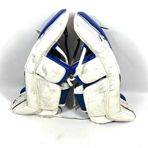 Bauer Reactor 9000 - Used Pro Stock Goalie Pads (White/Blue/Black)