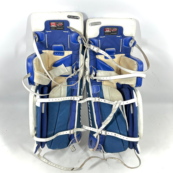 Bauer Reactor 9000 - Used Pro Stock Goalie Pads (White/Blue/Black)