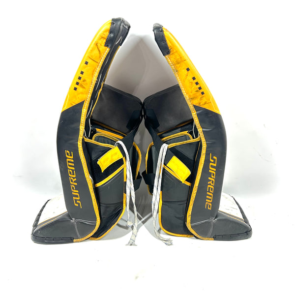 Bauer Supreme Mach - Used OHL Pro Stock Goalie Pads (Yellow/Black/White)