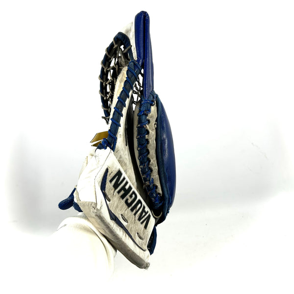 Vaughn V7- Used Pro Stock Goalie Glove (White/Blue)