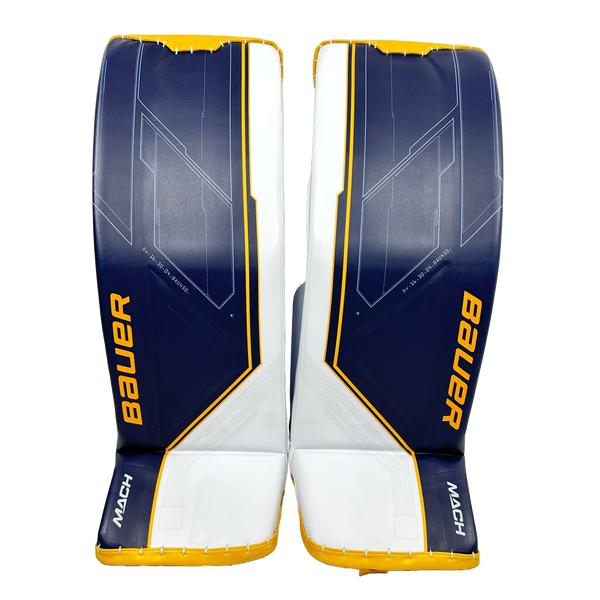 Bauer Supreme Mach - OHL Pro Stock Goalie Pads (Navy/White/Yellow)