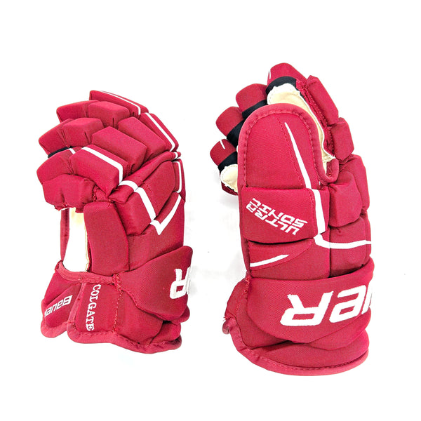 Bauer Supreme Ultrasonic - NCAA Pro Stock Gloves - (Maroon/White)