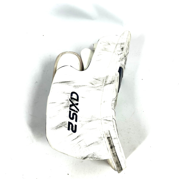 CCM Axis 2 - Used AHL Pro Stock Goalie Blocker (White/Navy)