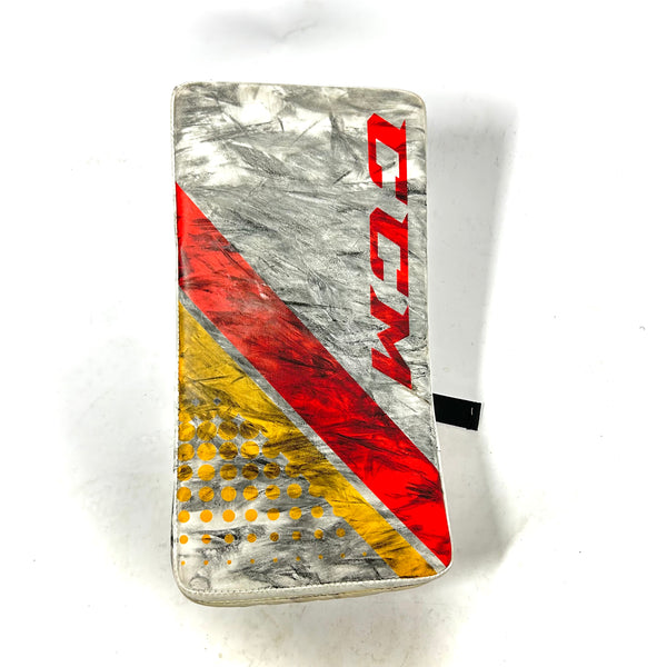 CCM Extreme Flex 5  - Used Pro Stock Goalie Blocker (Red/Yellow/White)