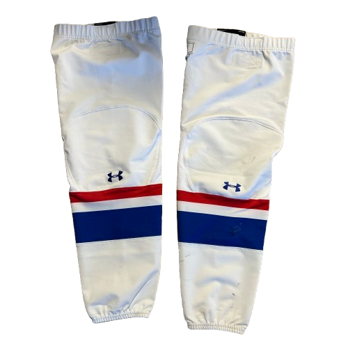 NCAA - Used Under Armour Hockey Socks (White/Blue/Red) #2