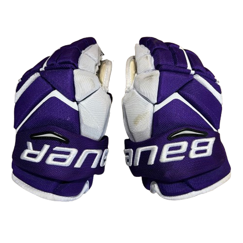 Bauer Vapor 1X Lite Pro - Used Pro Stock Hockey Glove - Intermediate (Purple/White)