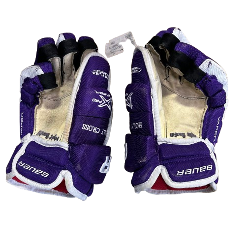 Bauer Vapor 1X Lite Pro - Used Pro Stock Hockey Glove - Intermediate (Purple/White)