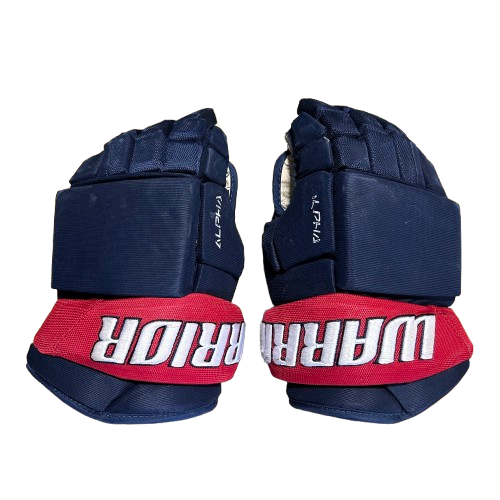 Warrior Alpha DX - Used Pro Stock Hockey Glove (Navy/Red)