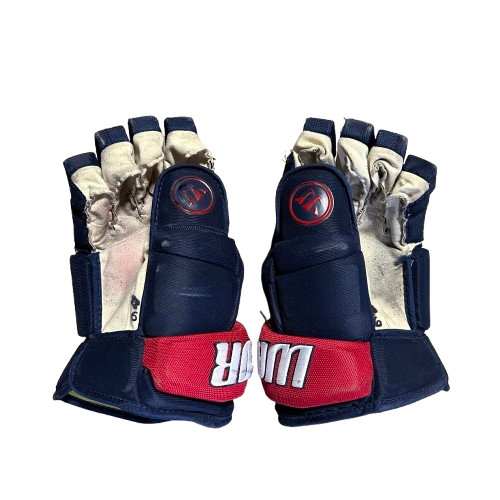 Warrior Alpha DX - Used Pro Stock Hockey Glove (Navy/Red)