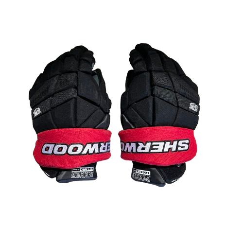 Sherwood Rekker Legend Pro - Used Pro Stock Hockey Glove (Black/Red)