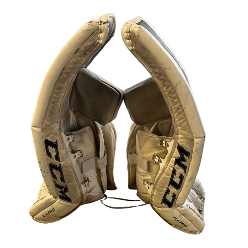 CCM Premier II - Used Pro Stock Goalie Pads (White/Red/Black)