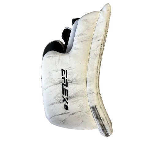 CCM Extreme Flex 6 - Used Pro Stock Goalie Blocker (White/Black/Yellow)