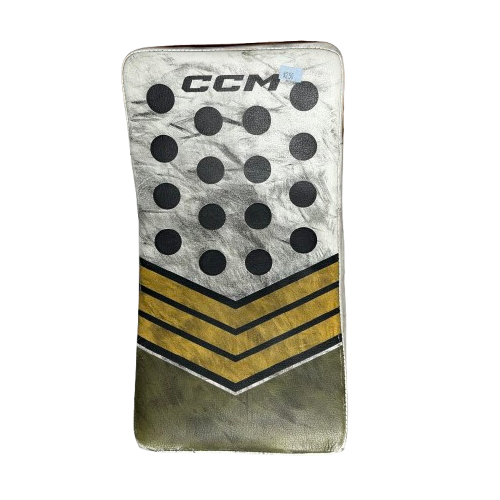 CCM Extreme Flex 6 - Used Pro Stock Goalie Blocker (White/Green/Yellow)