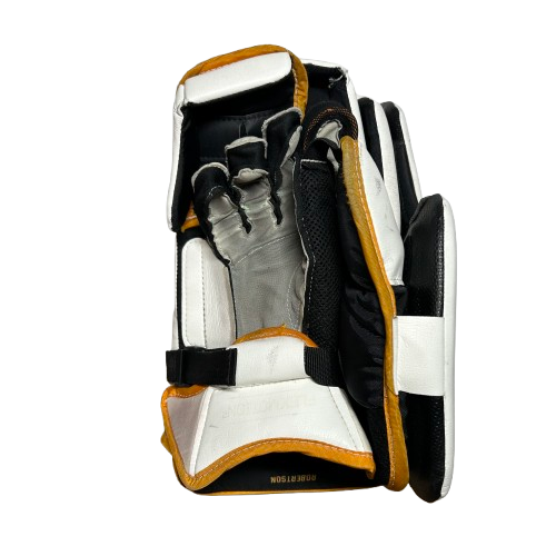 CCM Extreme Flex 6 - Used Pro Stock Goalie Blocker (White/Green/Yellow)