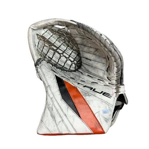 True L20.2 - Used Pro Stock Goalie Glove (White/Orange/Black)