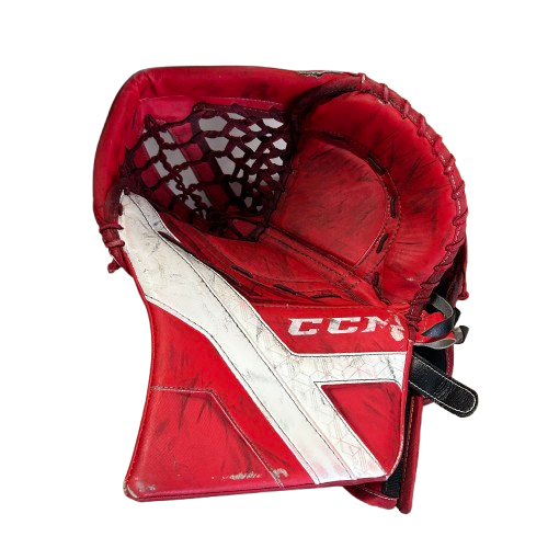 CCM Axis - Used Pro Stock Goalie Glove (Red/White)