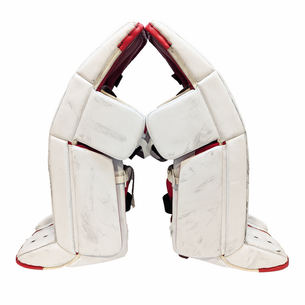 Vaughn Pro V Elite - Used Pro Stock Goalie Pad Set (White/Red/Black)