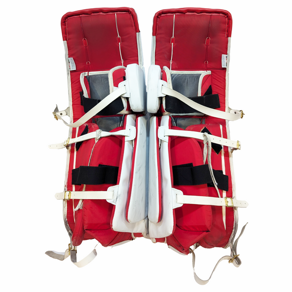 Vaughn Pro V Elite - Used Pro Stock Goalie Pad Set (White/Red/Black)