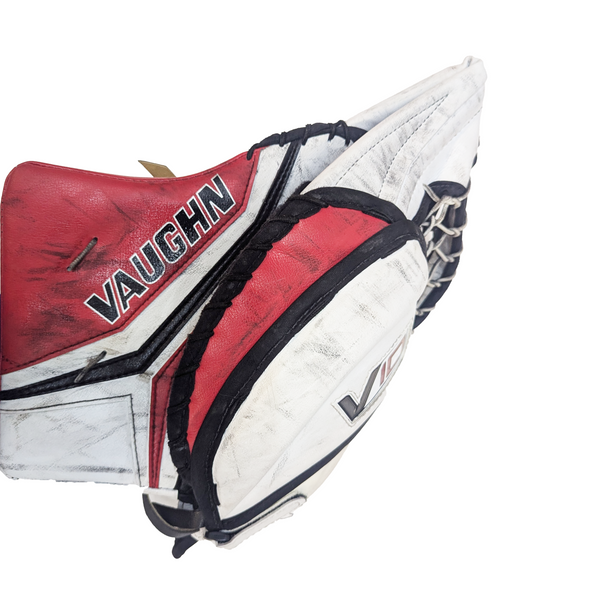 Vaughn Velocity V10 - Used Pro Stock Goalie Glove (White/Red/Black)