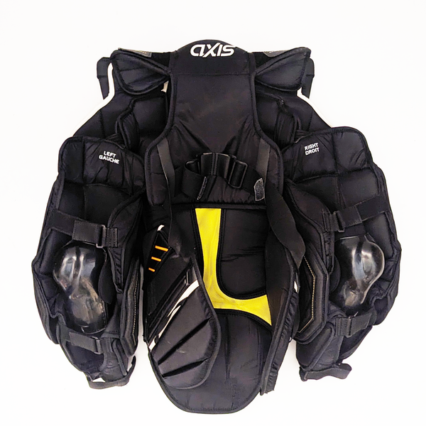 CCM Axis - Used Pro Stock Goalie Chest Protector with Premier Arms (Black/Yellow)