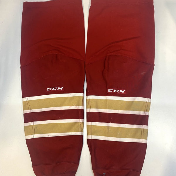 NCAA - Used CCM Hockey Socks (Red/Gold/White)