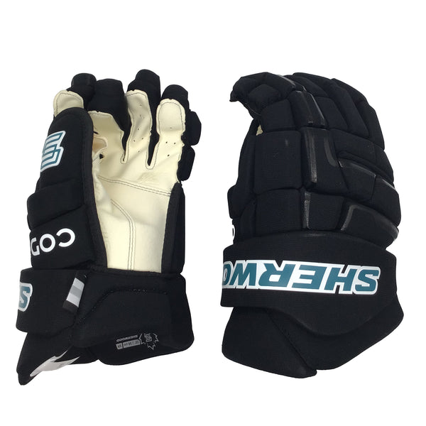 Sherwood Code Encrypt 1 - Team Stock Glove - San Jose Sharks (Black/Teal)