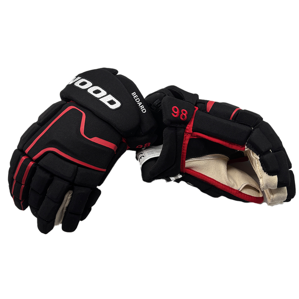 Sherwood Rekker Pro Stock - NHL Pro Stock Glove - Connor Bedard (Black/Red)